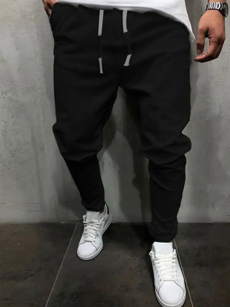 Men’s Plus Size Drawstring Cropped Slim Pants