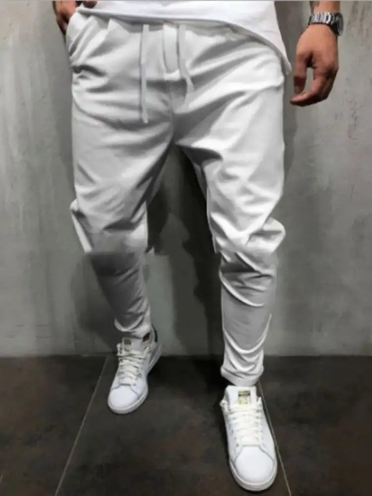 Men’s Plus Size Drawstring Cropped Slim Pants