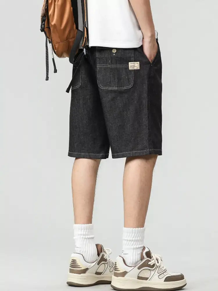 Men’s Plus Size Drawstring Denim Shorts