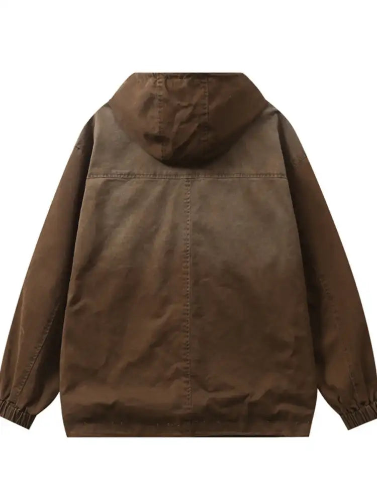 Men’s Plus Size Drawstring Long Sleeve Jacket