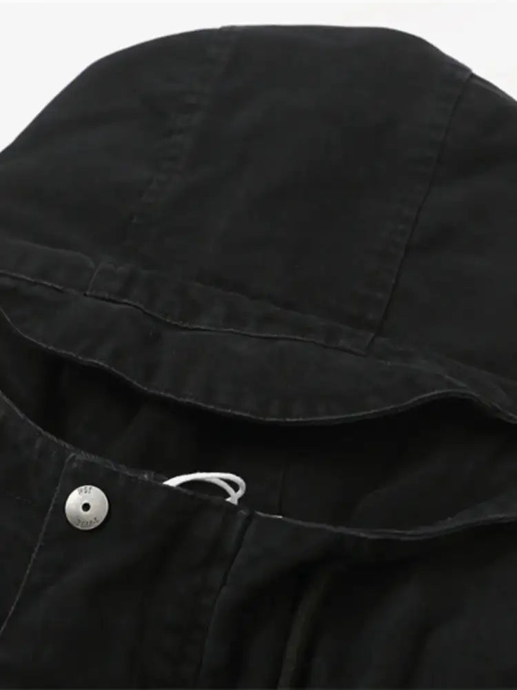 Men’s Plus Size Drawstring Long Sleeve Jacket