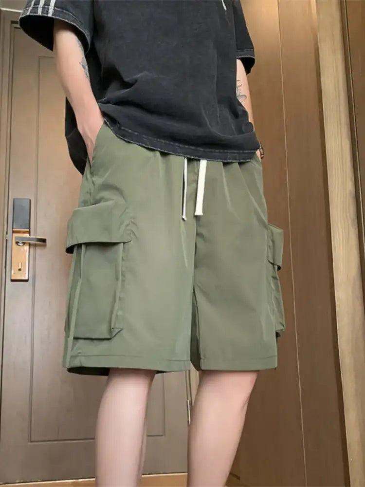 Men’s Plus Size Drawstring Loose Fit Cargo Shorts