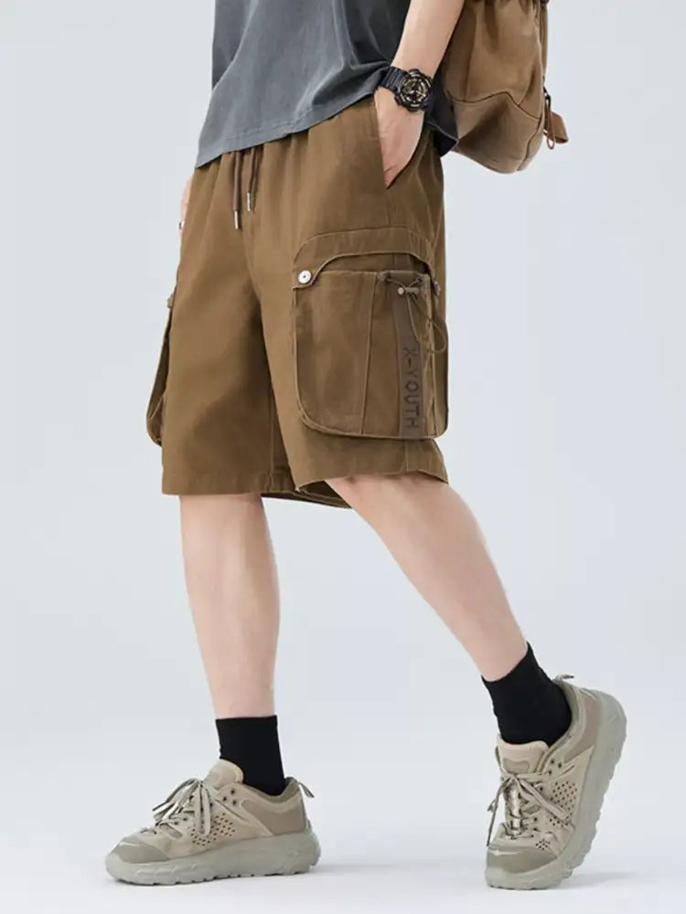 Men’s Plus Size Drawstring Loose Fit Cargo Shorts