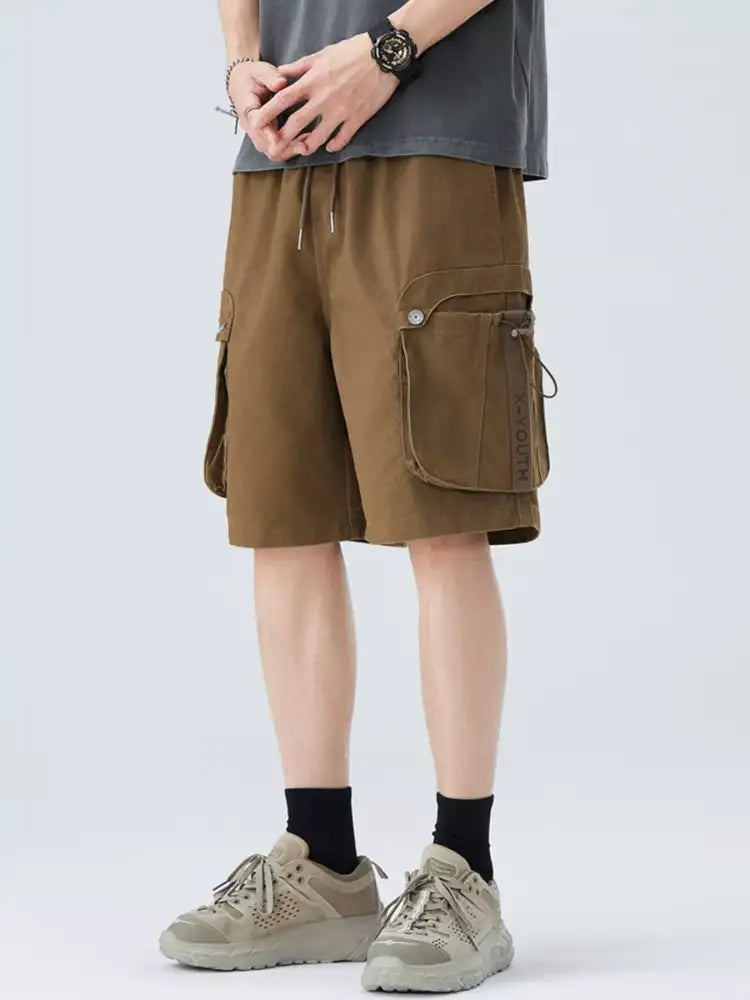 Men’s Plus Size Drawstring Loose Fit Cargo Shorts