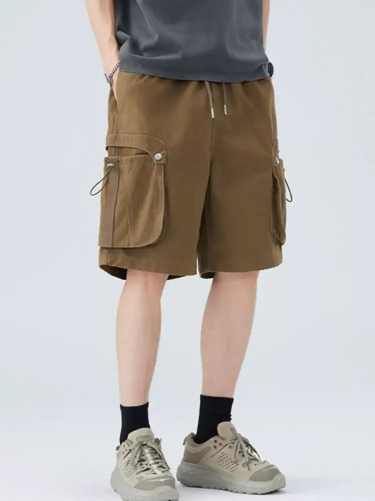 Men’s Plus Size Drawstring Loose Fit Cargo Shorts