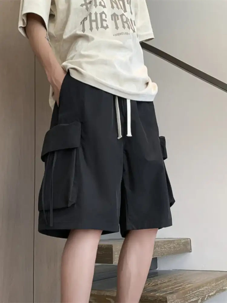 Men’s Plus Size Drawstring Loose Fit Cargo Shorts