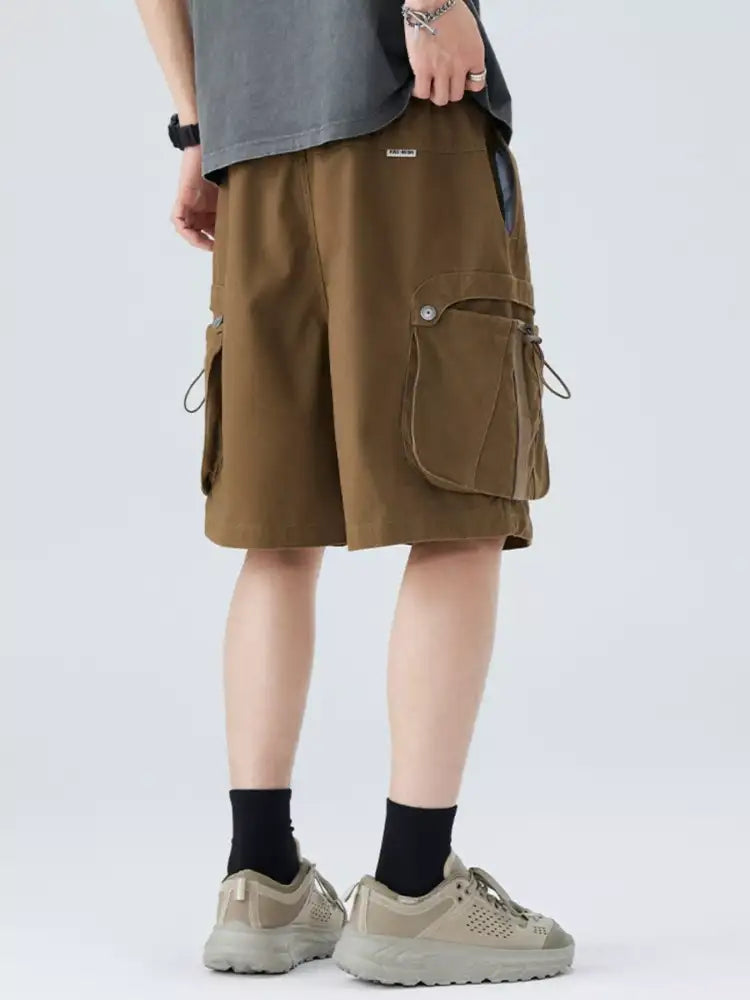 Men’s Plus Size Drawstring Loose Fit Cargo Shorts