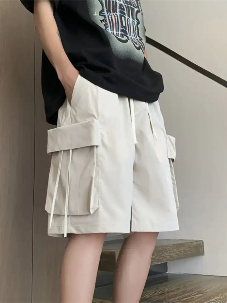 Men’s Plus Size Drawstring Loose Fit Cargo Shorts