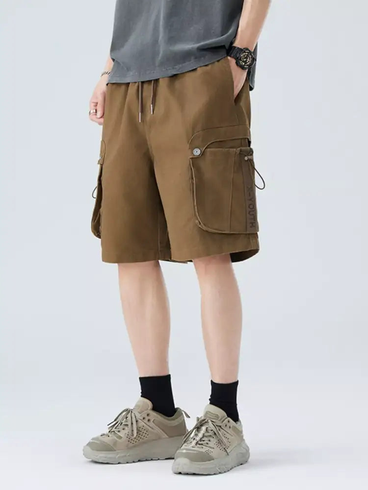 Men’s Plus Size Drawstring Loose Fit Cargo Shorts