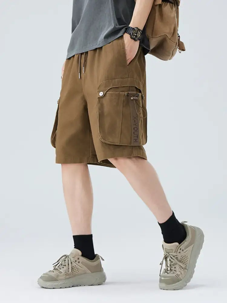Men’s Plus Size Drawstring Loose Fit Cargo Shorts