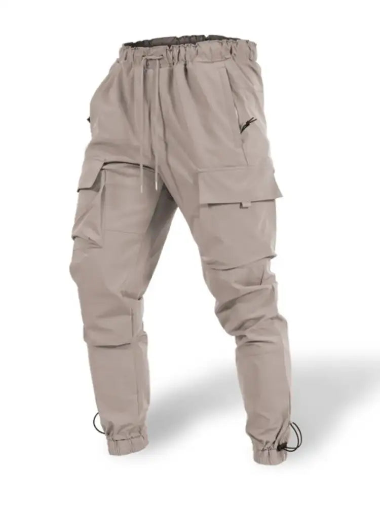 Men’s Plus Size Drawstring Pants with Cargo Pockets