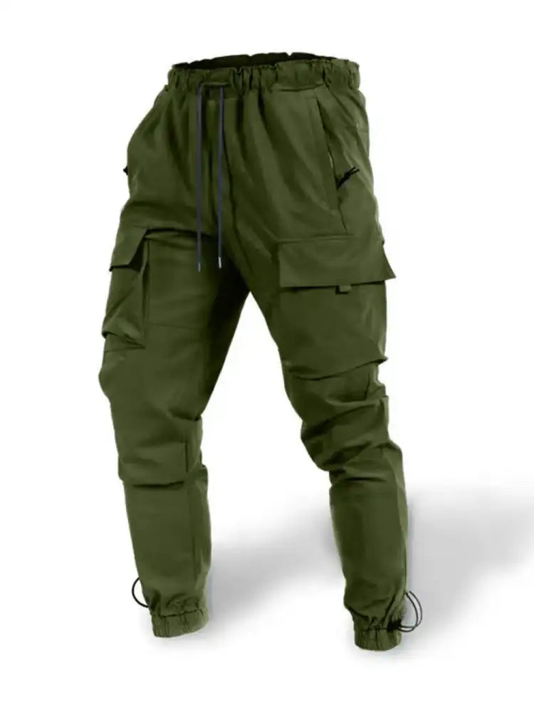 Men’s Plus Size Drawstring Pants with Cargo Pockets