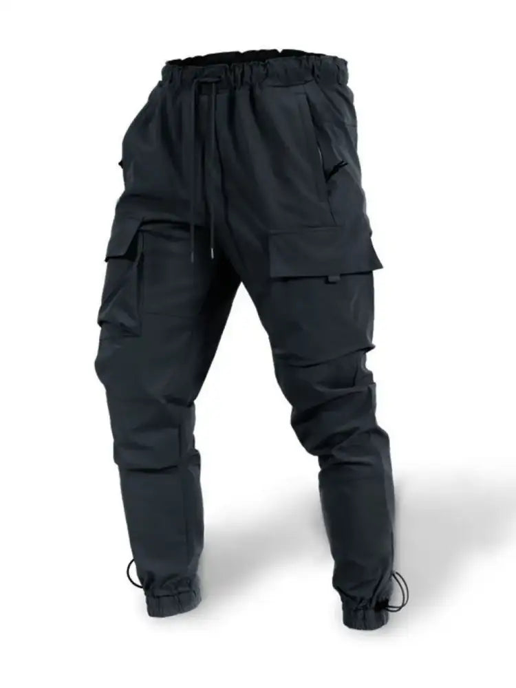 Men’s Plus Size Drawstring Pants with Cargo Pockets