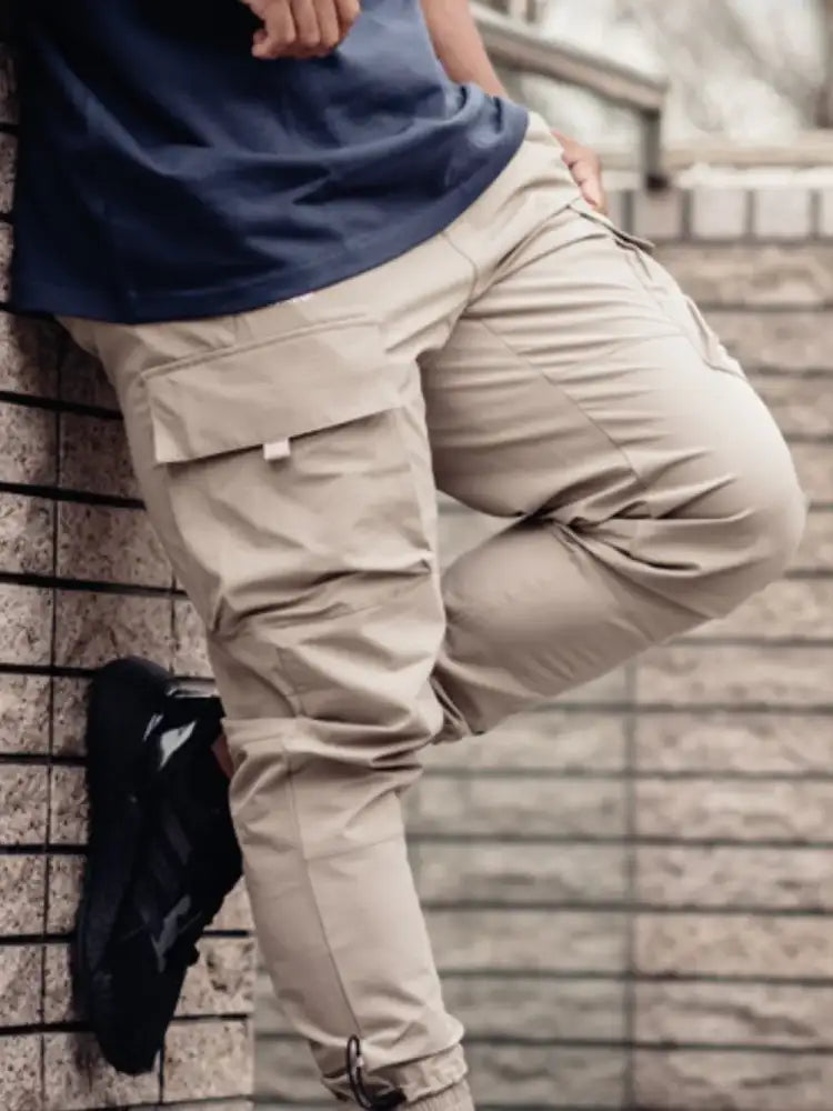 Men’s Plus Size Drawstring Pants with Cargo Pockets