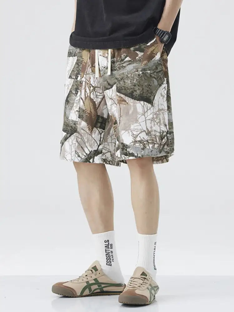 Men’s Plus Size Drawstring Printed Shorts