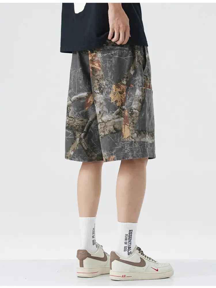 Men’s Plus Size Drawstring Printed Shorts