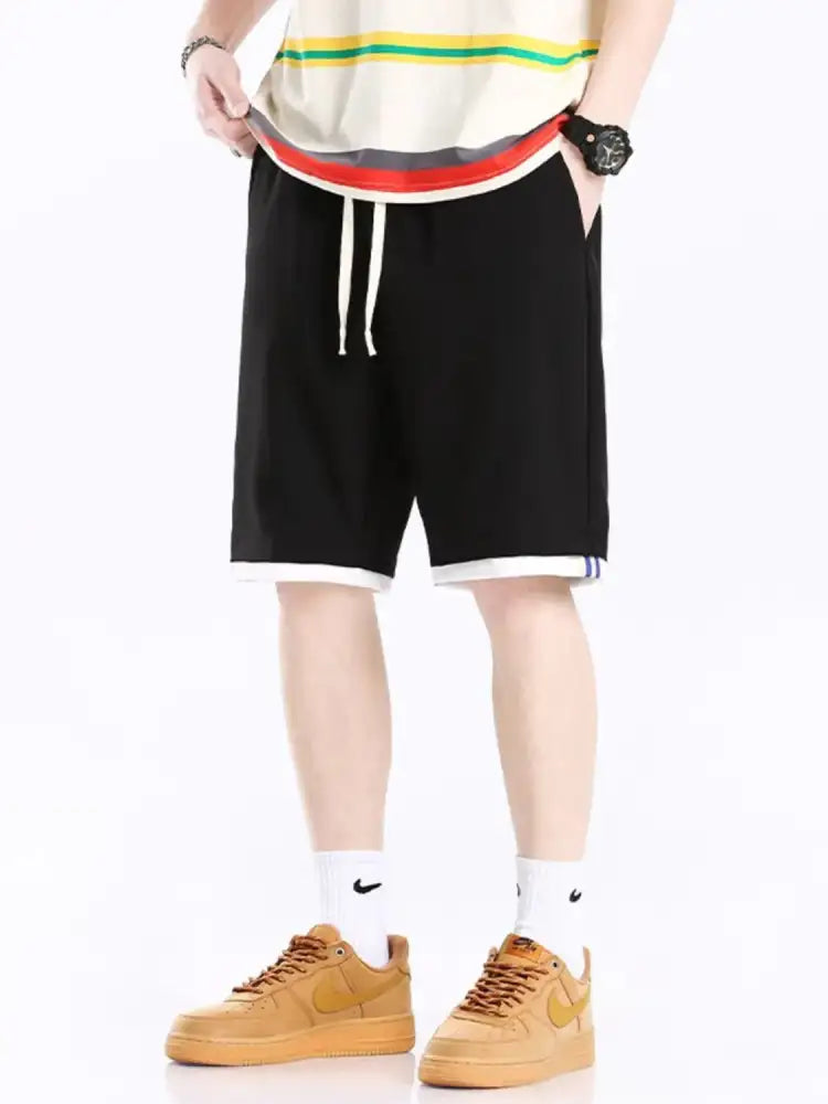 Men’s Plus Size Drawstring Shorts with Pockets