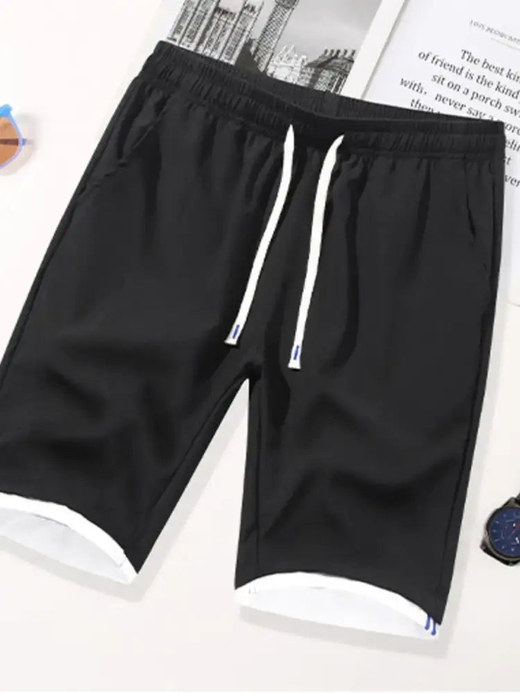 Men’s Plus Size Drawstring Shorts with Pockets