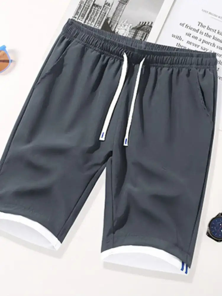 Men’s Plus Size Drawstring Shorts with Pockets