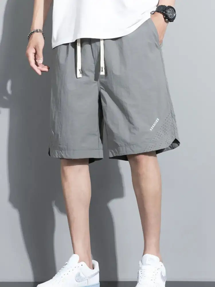 Men’s Plus Size Drawstring Shorts with Pockets
