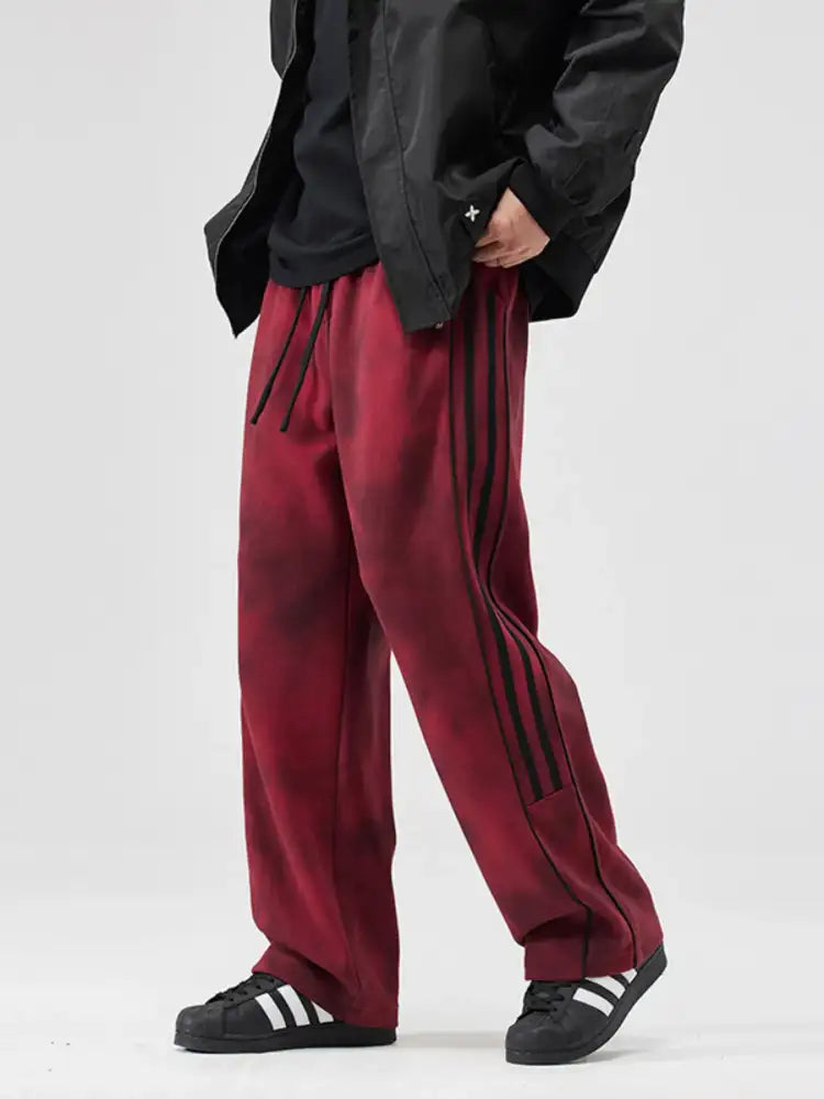 Men’s Plus Size Drawstring Striped Loose Fit Pants