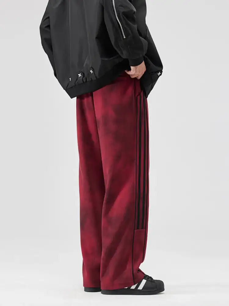 Men’s Plus Size Drawstring Striped Loose Fit Pants