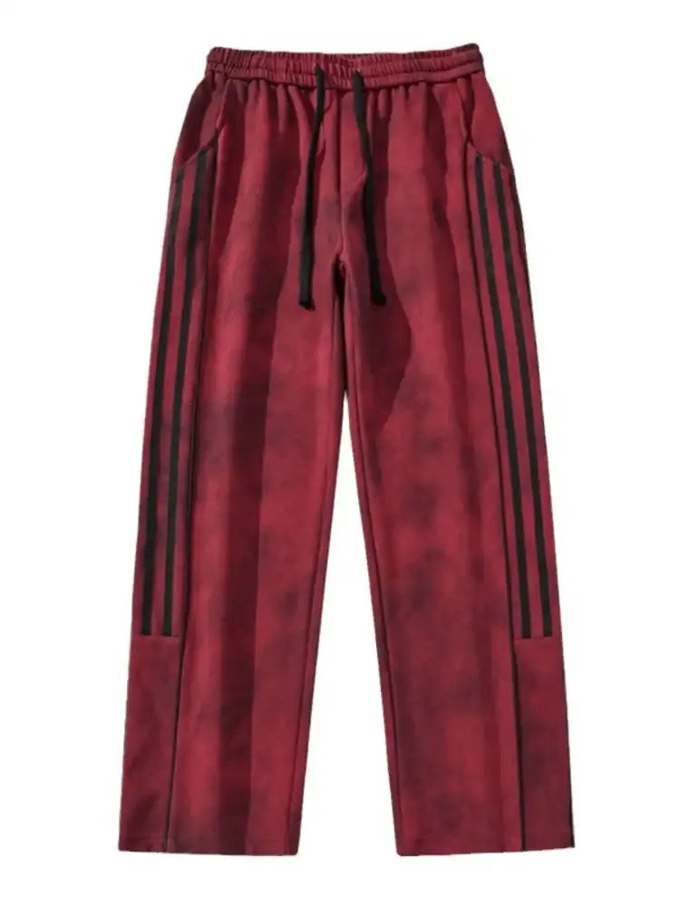 Men’s Plus Size Drawstring Striped Loose Fit Pants