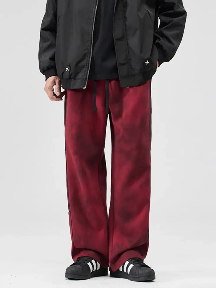 Men’s Plus Size Drawstring Striped Loose Fit Pants