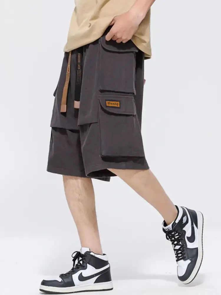 Men’s Plus Size Drawstring Wide Leg Cargo Shorts