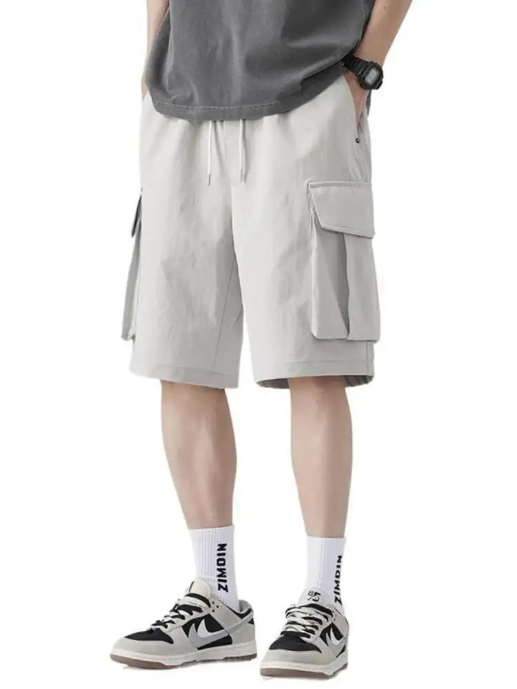 Men’s Plus Size Drawstring Wide Leg Cargo Shorts