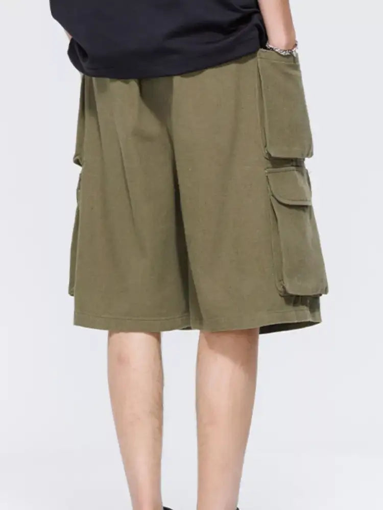 Men’s Plus Size Drawstring Wide Leg Cargo Shorts