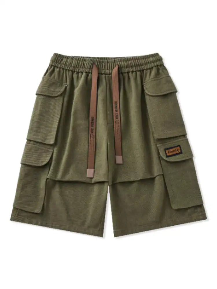 Men’s Plus Size Drawstring Wide Leg Cargo Shorts