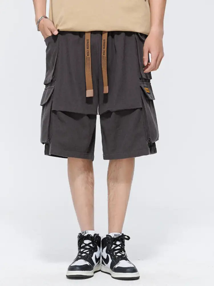 Men’s Plus Size Drawstring Wide Leg Cargo Shorts