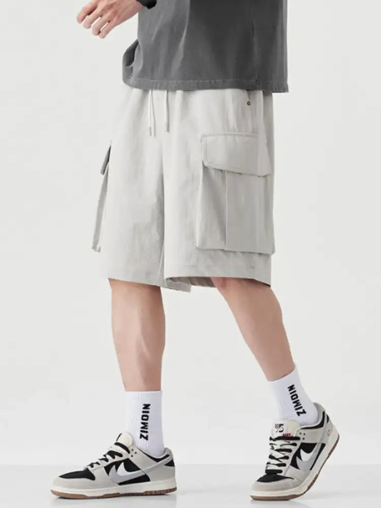 Men’s Plus Size Drawstring Wide Leg Cargo Shorts