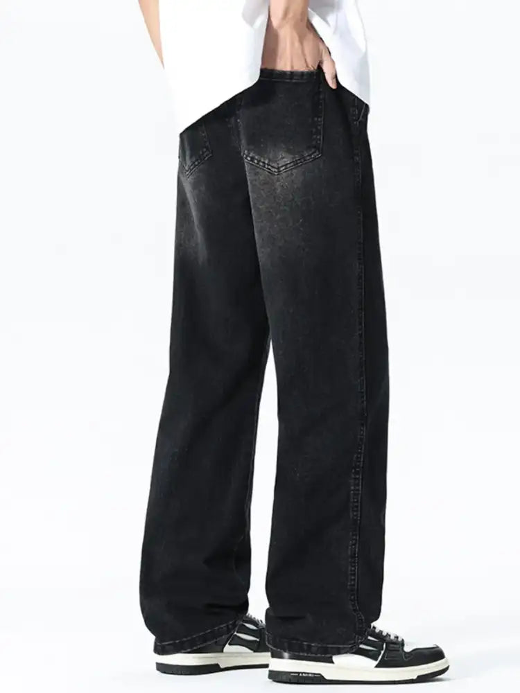 Men’s Plus Size Drawstring Wide Leg Jeans