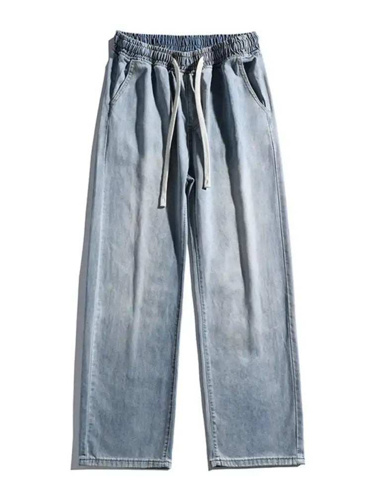 Men’s Plus Size Drawstring Wide Leg Jeans
