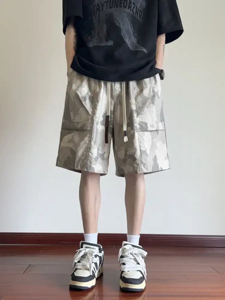 Men’s Plus Size Drawstring Wide Leg Shorts