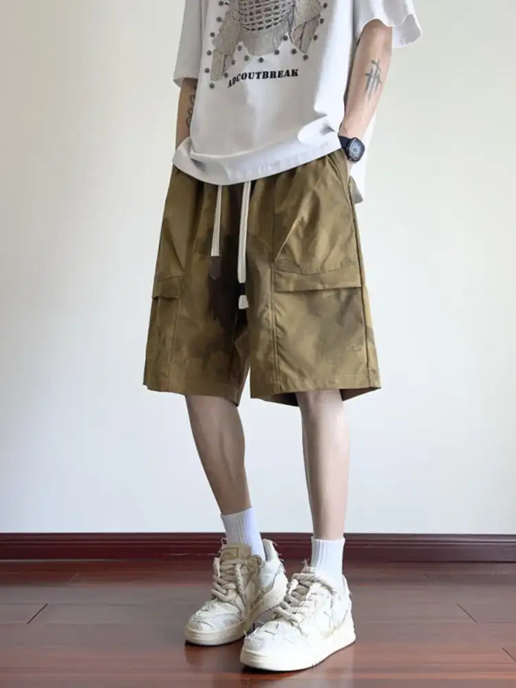 Men’s Plus Size Drawstring Wide Leg Shorts