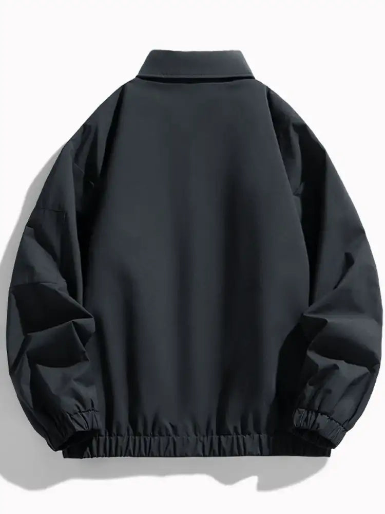 Men’s Plus Size Elastic Hem Long Sleeve Jacket