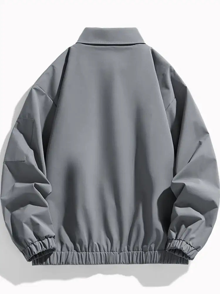 Men’s Plus Size Elastic Hem Long Sleeve Jacket