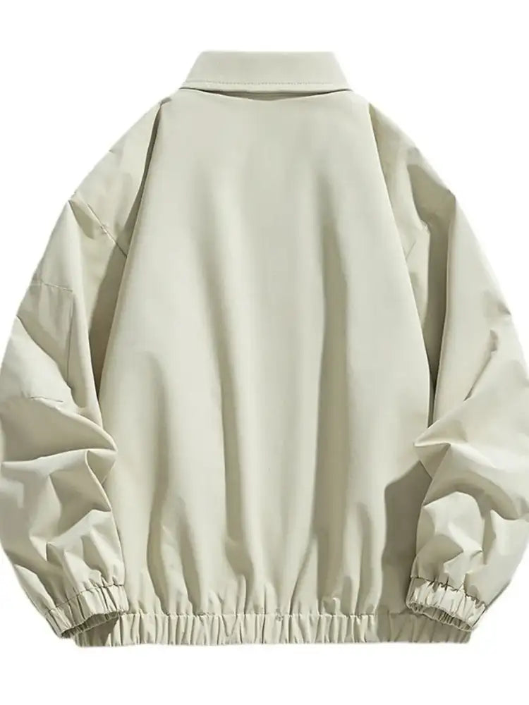 Men’s Plus Size Elastic Hem Long Sleeve Jacket