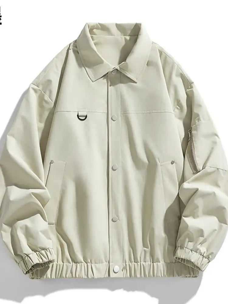 Men’s Plus Size Elastic Hem Long Sleeve Jacket