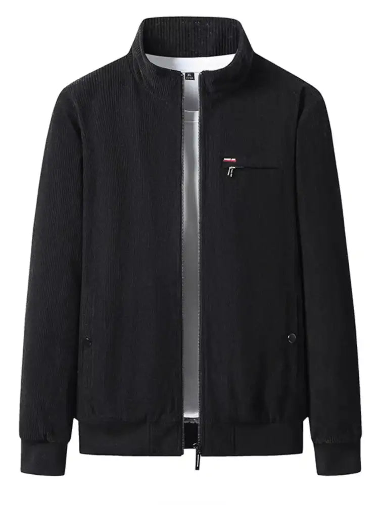 Men’s Plus Size Full-Zip Bomber Corduroy Jacket with Sherpa Lining
