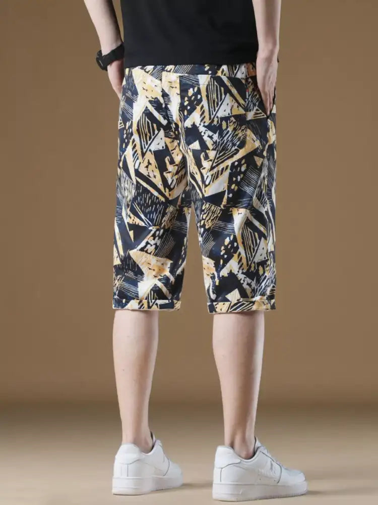 Men’s Plus Size Geometric Print Shorts