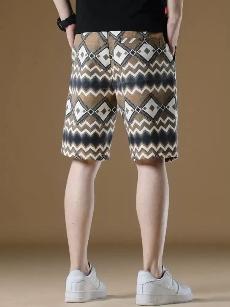 Men’s Plus Size Geometric Printed Shorts