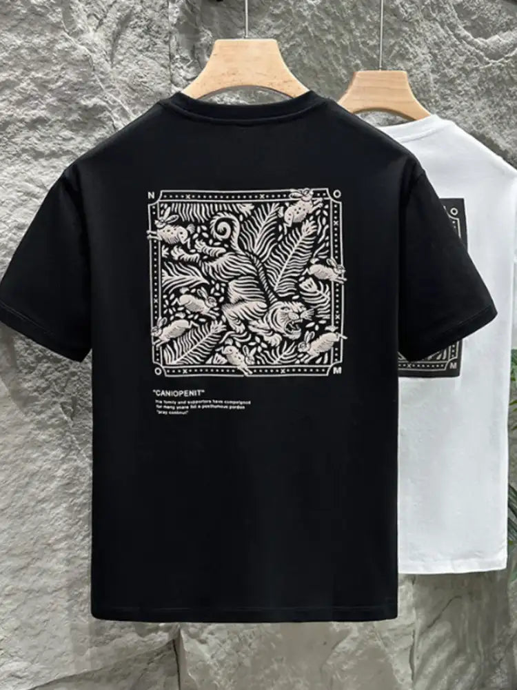 Men’s Plus Size Graphic Round Neck Short Sleeve T-Shirt