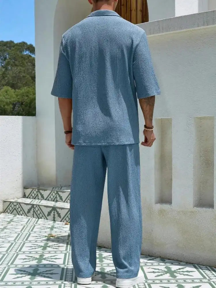 Men’s Plus Size Half Sleeve Top and Pants Set