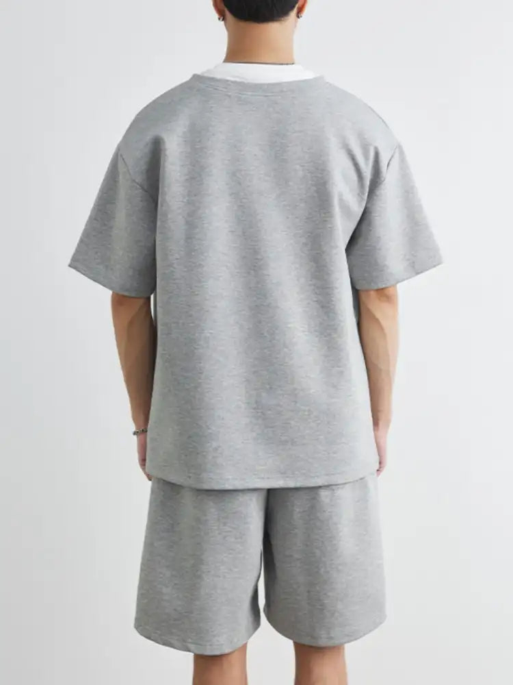 Men’s Plus Size Half Sleeve Top and Shorts Set