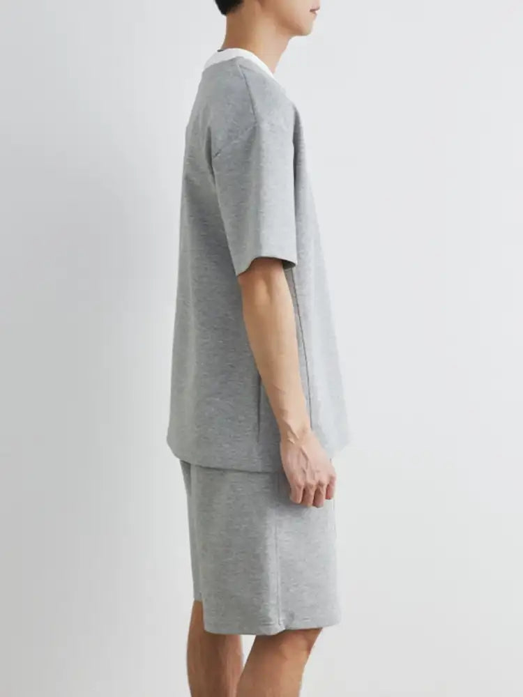 Men’s Plus Size Half Sleeve Top and Shorts Set