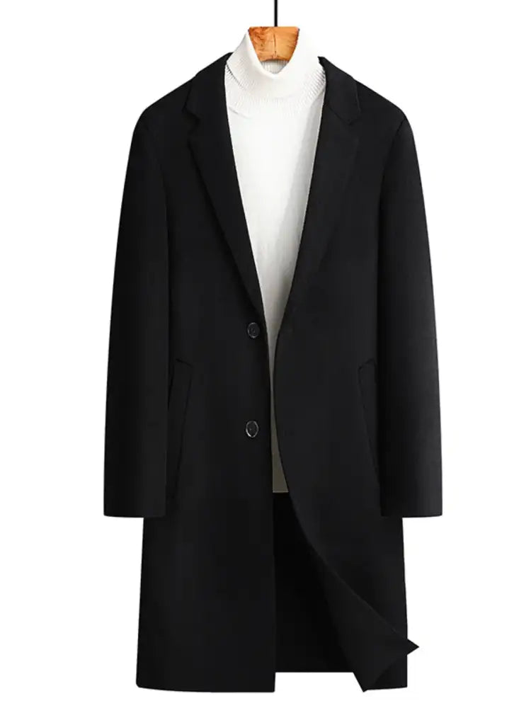 Men’s Plus Size Lapel Collar Long Coat